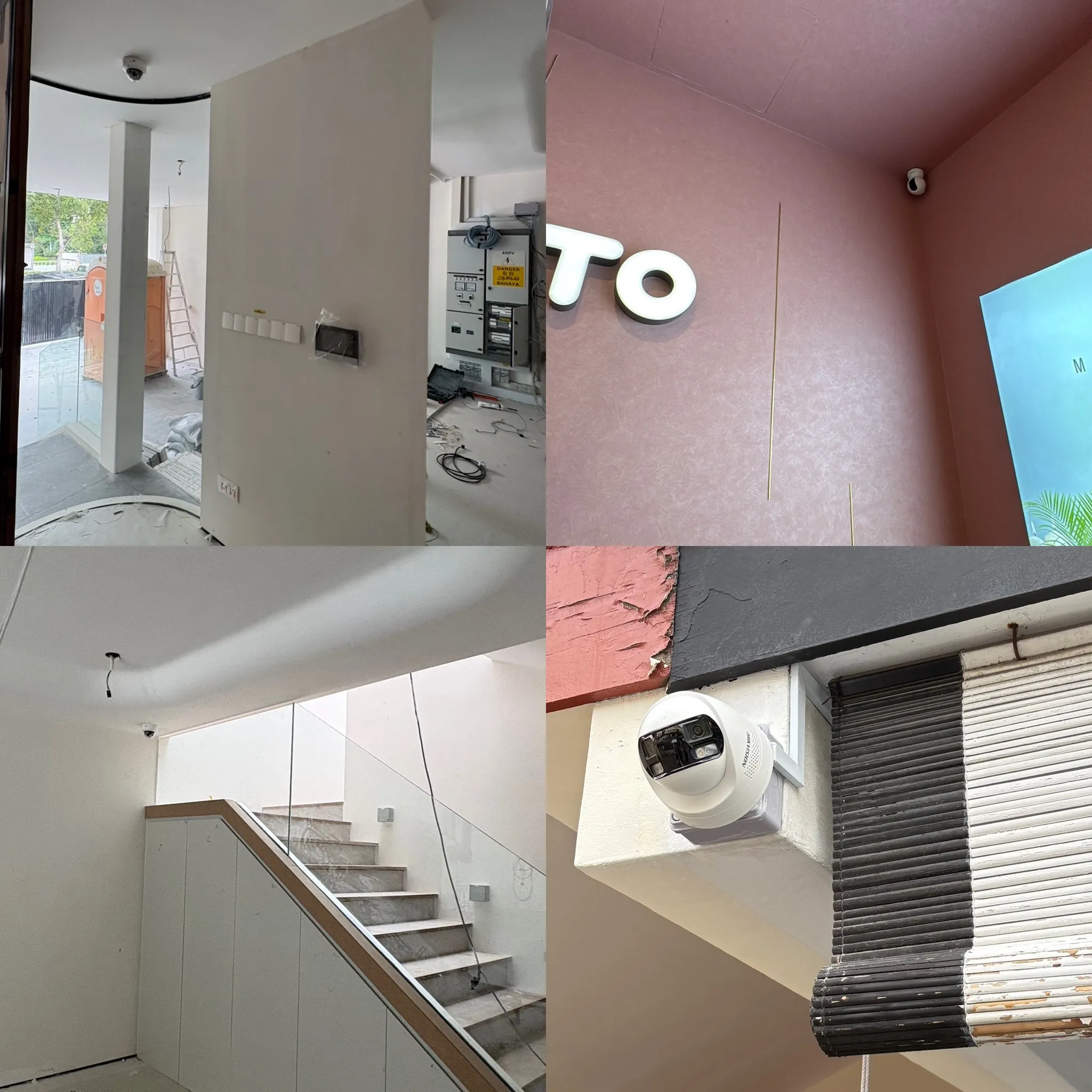 Hikvision 4MP 180 degree wide angle IP outdoor security camera with infrared night vision residential landed property installation